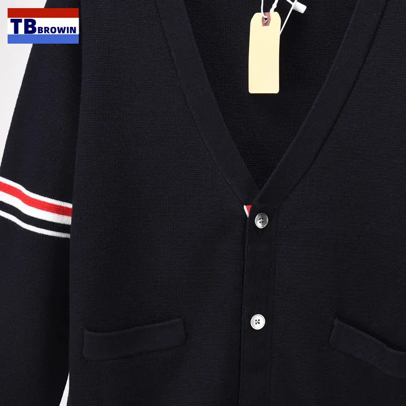 TUCH BLUMM TB Sweaters Men Clothes Vintage Harajuku Oversized Tops Fashion Pullover Streetwear Korea Thom Stripe Sweater