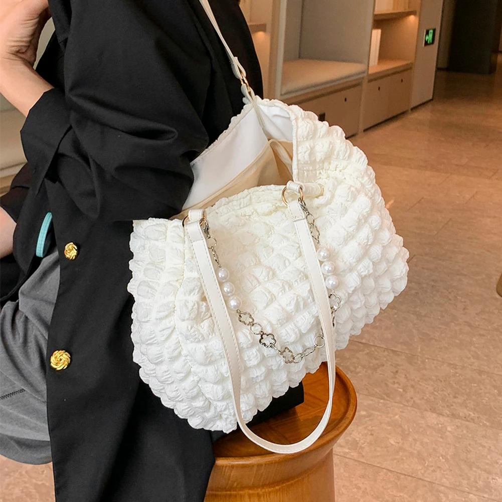 

2023 Pleated Women's Shoulder Bag Sewing Diamond Plaid Tote Bubble Cloud Bag Quilted Padded Female Crossbody Bag For Women