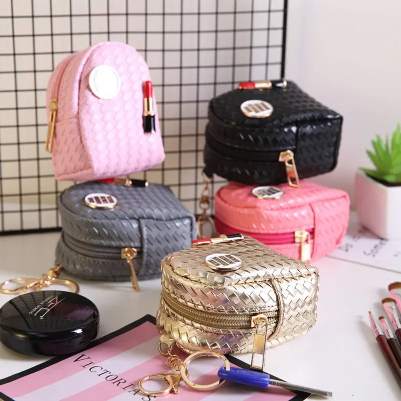 Mini Coin Bag Lipstick Printed Coin Purse Keys Card Holder Wallet Girl Money Bags Earphone Package Doll's Bag Key Chain