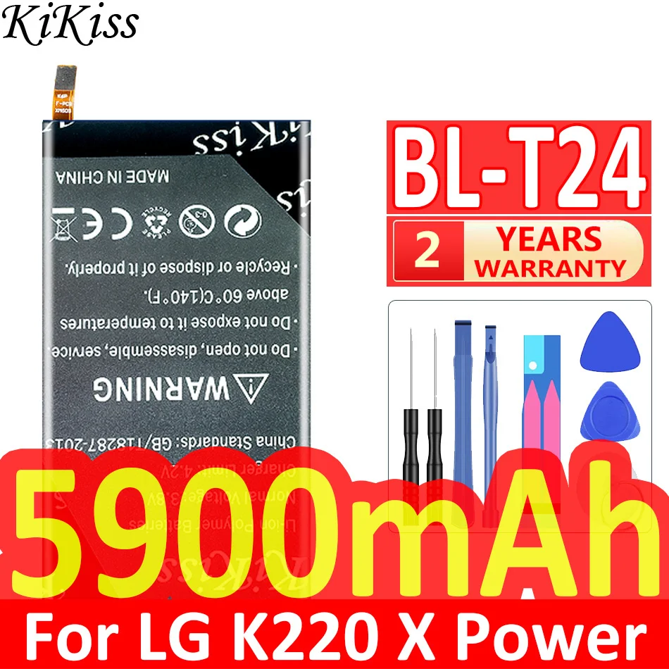 

KiKiss 5900mAh BL-T24 Battery For LG K220 K220dsk X Power K220ds K220z K220dsz K220y Ls755 BL T24 Mobile Phone Bateria + Tools