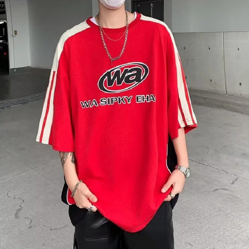 Футболка Y2K мужская с коротким рукавом уличная одежда в стиле Харадзюку гранж