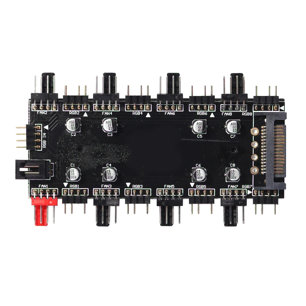 12 В/5 В ARGB/RGB ШИМ-концентратор Вентилятора 1-8-позиционный Многоканальный