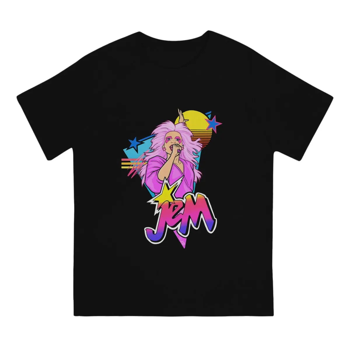 

Retro 80S Jem Classic Man's TShirt Jem And The Holograms TV O Neck Tops 100% Cotton T Shirt Funny High Quality Birthday Gifts