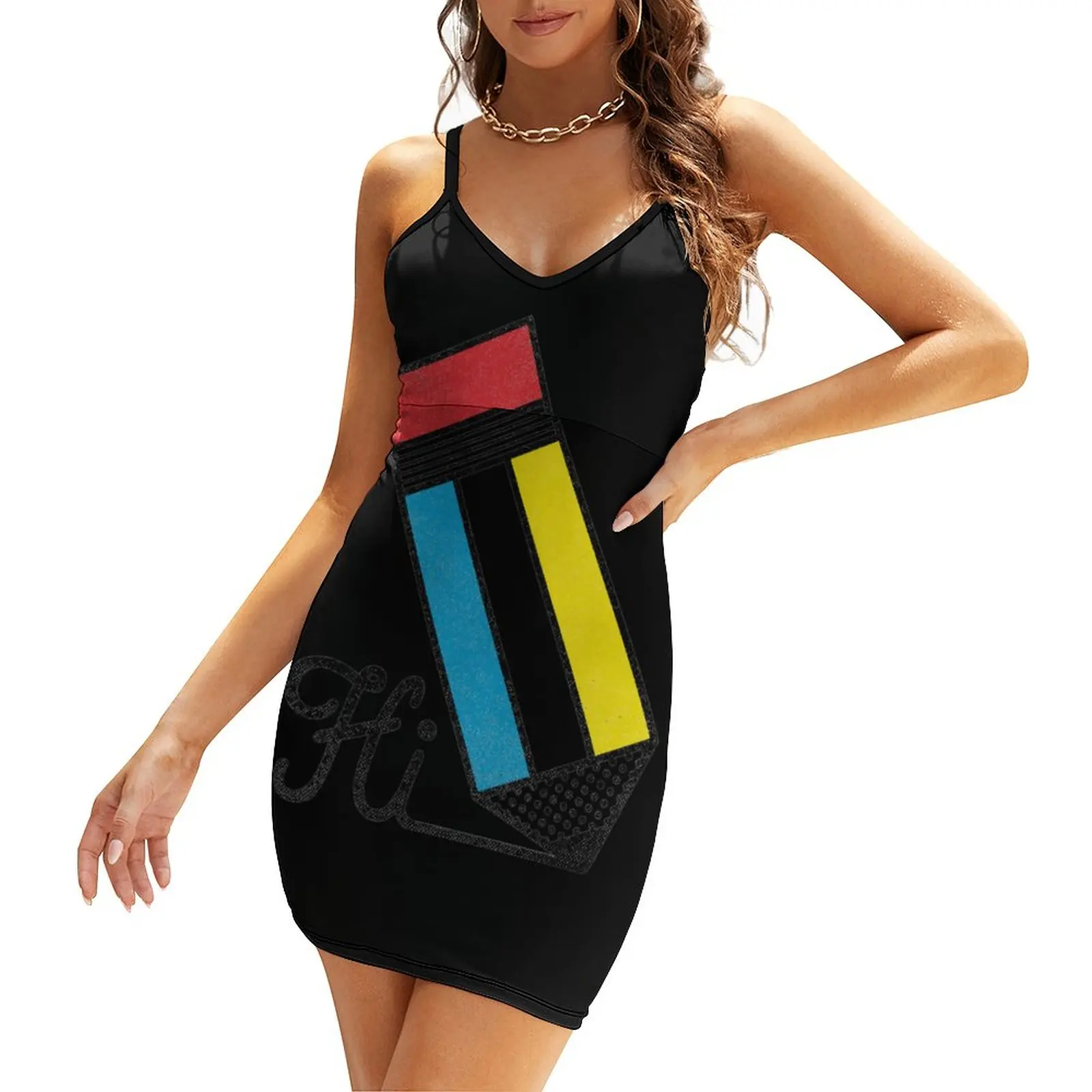 

Mondrian Greeting #2 Women's Sling Dress Funny Novelty The Dress Classic Sexy Woman's Dress Clubs