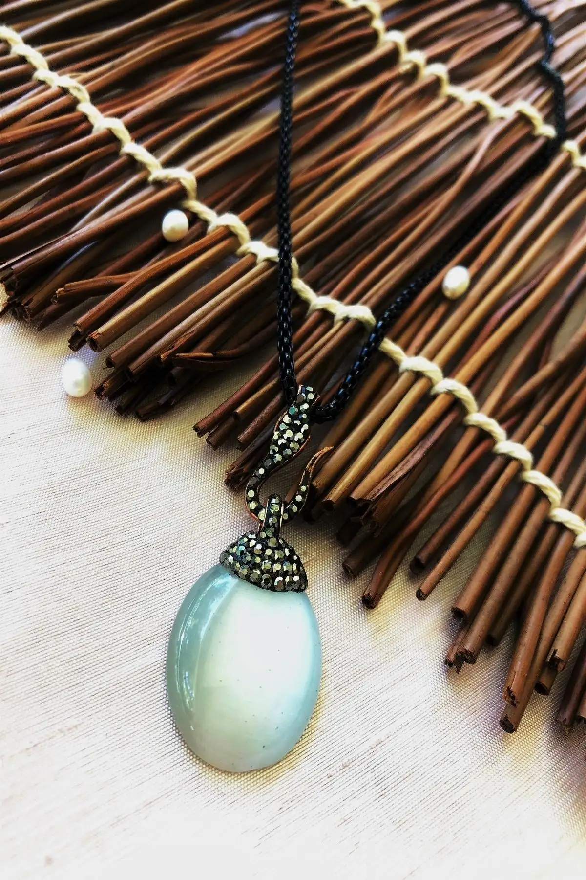 

Natural stone Handmade Gold Plated Women Cat 'S Eye Stone Necklace Xktdr16