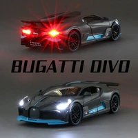 132 bugatti supercar alloy sports car model sound and light pull back toy car model collection high simulation childrens gift