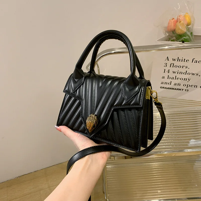 

Fashion Design Eagle Head Summer Black Women Handbag Jointing Designer Bag Patchwork Shoulder Bag K98