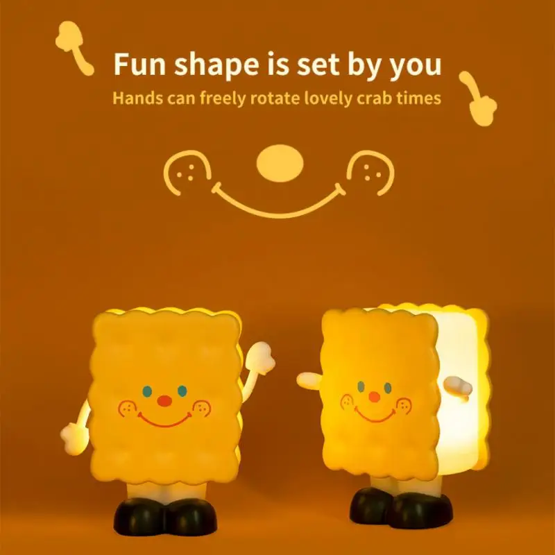 

Прикроватная лампа для защиты глаз в форме печенья, миниатюрная Usb лампа для создания атмосферы с плавным затемнением, оптовая продажа, спальные светильники, художественное ремесло, подарок