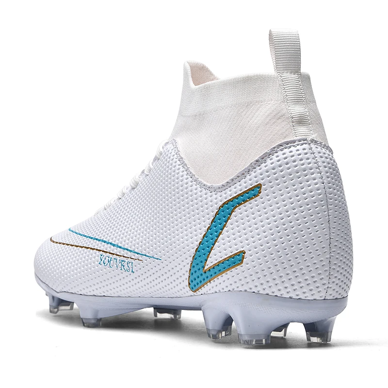 Sizes 35-45 Adult FG/TF Football Shoes Non slip Long Nail Football Boots Children's High Ankle Non slip Shoes Sports Shoes