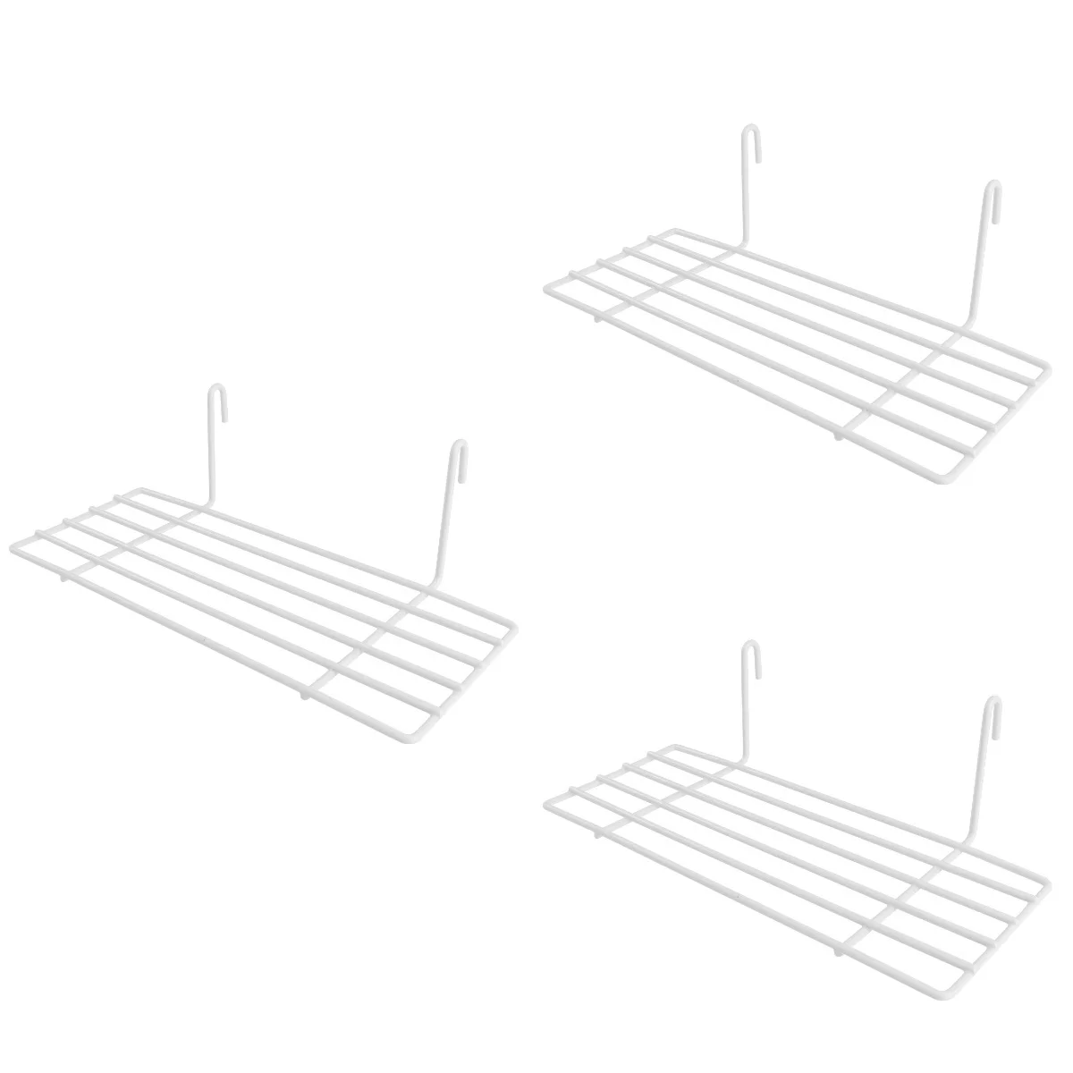 

3 pcs Grid Iron Frame Hanging Iron Frame Shelf Simple Wall Decoration for Pet Parrot Bird Perching(White)