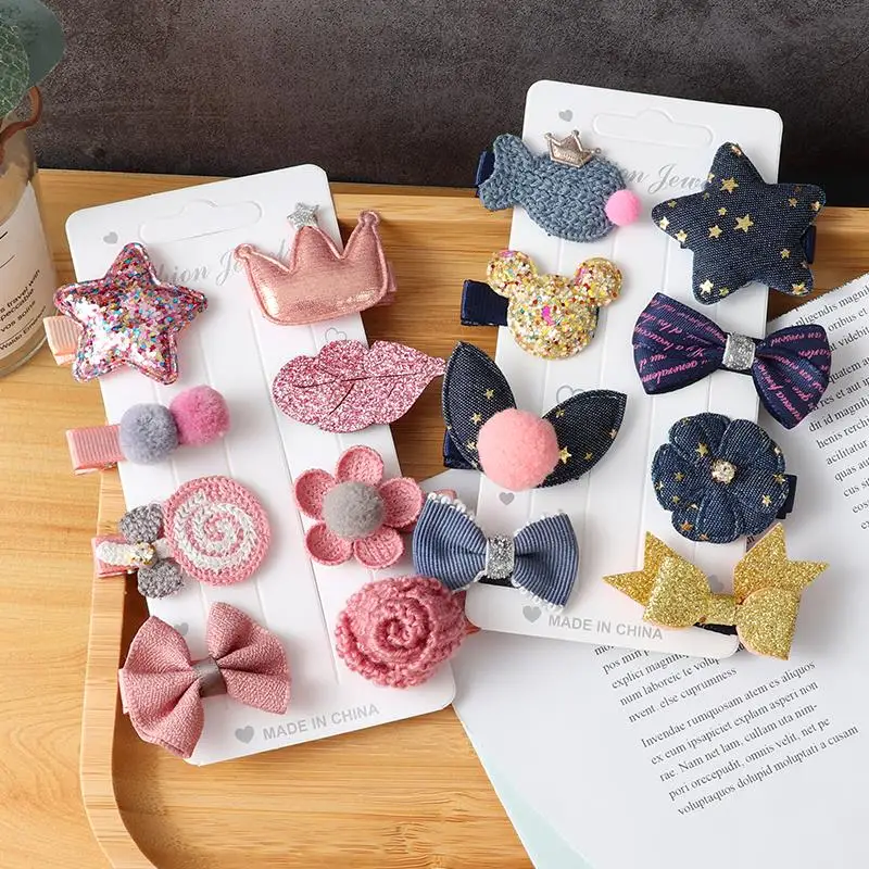 

8Pcs/Set Girls Cute Hair clips Hair Accessories Bow Flower Animal Hair bands Headwear Kids Cartoon Hairpins Headdress Ornaments