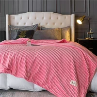 soft warm coral fleece flannel blankets for bed faux fur mink throw solid color sofa cover bedspread winter plaid blanket gift