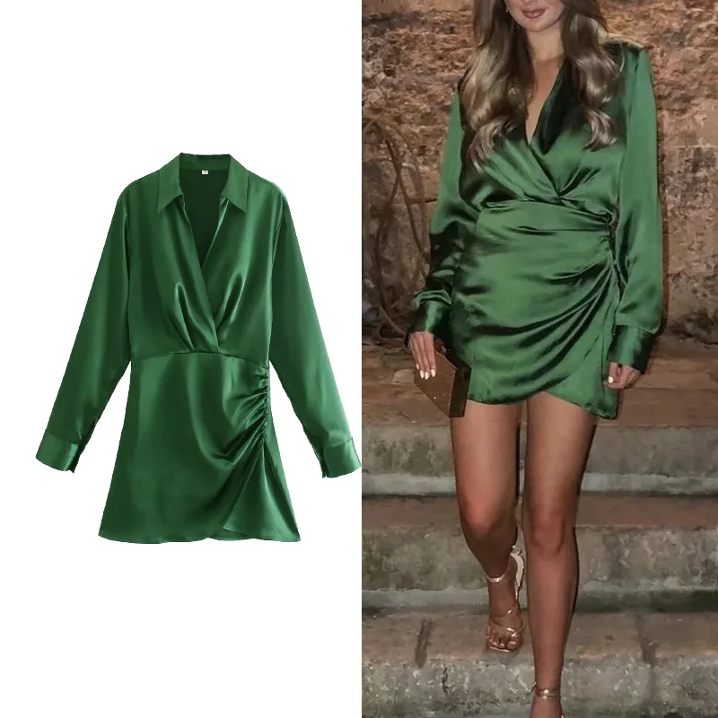 

Платье-мини с длинным рукавом, однотонное, в вечерние ле ретро