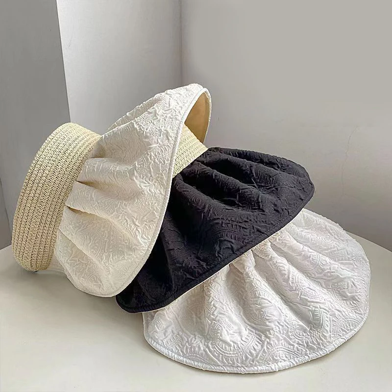 

Korean Style All-match Sunscreen Face Sun Hat Big Brim Shell Fisherman Hat Anti-ultraviolet Fashion Adjustable Empty Top Hat