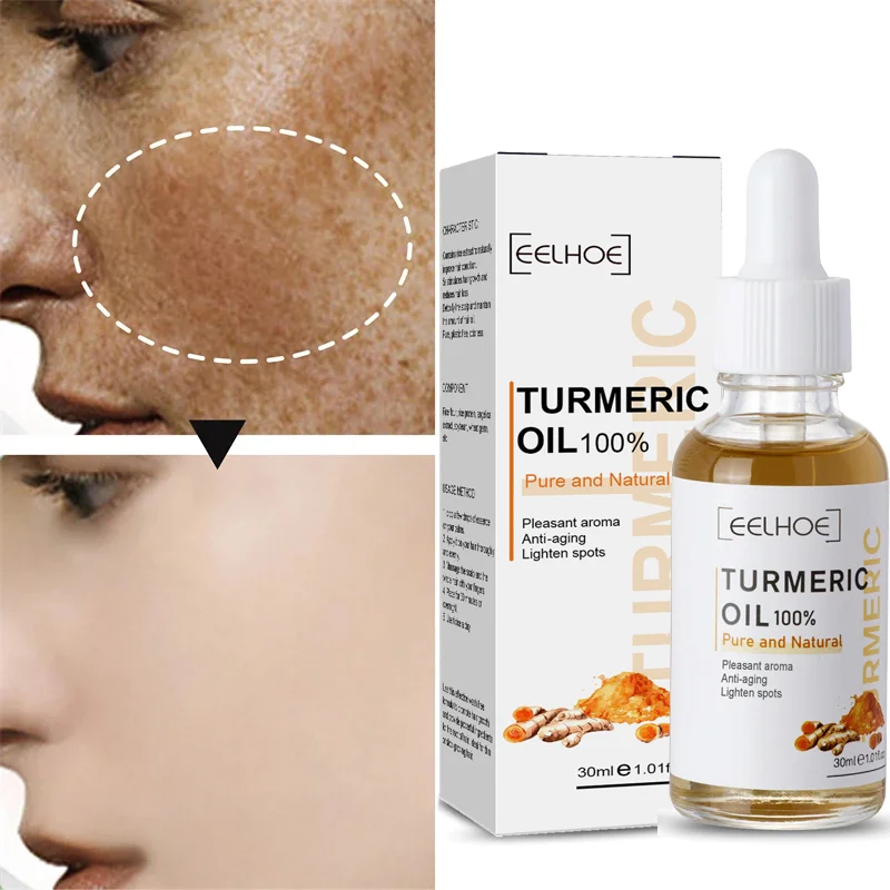 

Turmeric Freckle Whitening Face Serum Curcumin Oil Brighten Fade Dark Spot Removal Pigment Melanin Correcting Beauty Skin Care
