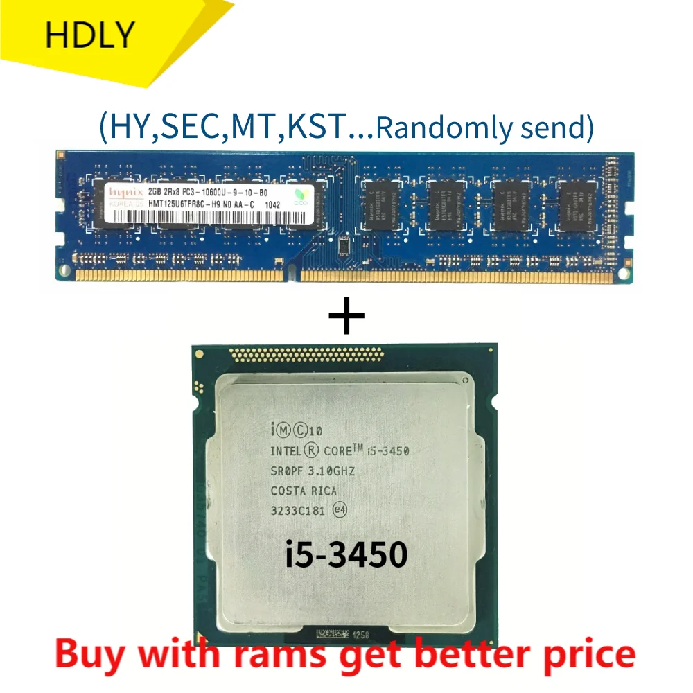 

DDR3 2G 1333 МГц с i5 3450 3,10 ГГц четырехъядерный 6M Разъем 1155 ЦПУ процессор SR0PF i5-3450