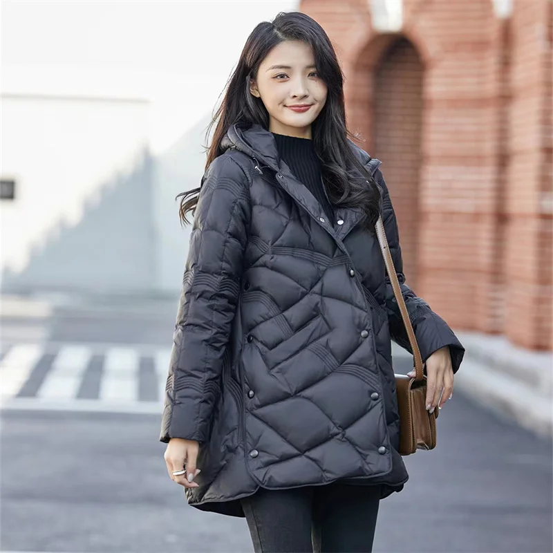 Winter Down Jacket Women 2022 Loose Korean Hooded Coats and Jackets Women Clothing Female Warm Down Coat Abrigos De Mujer Zm2670