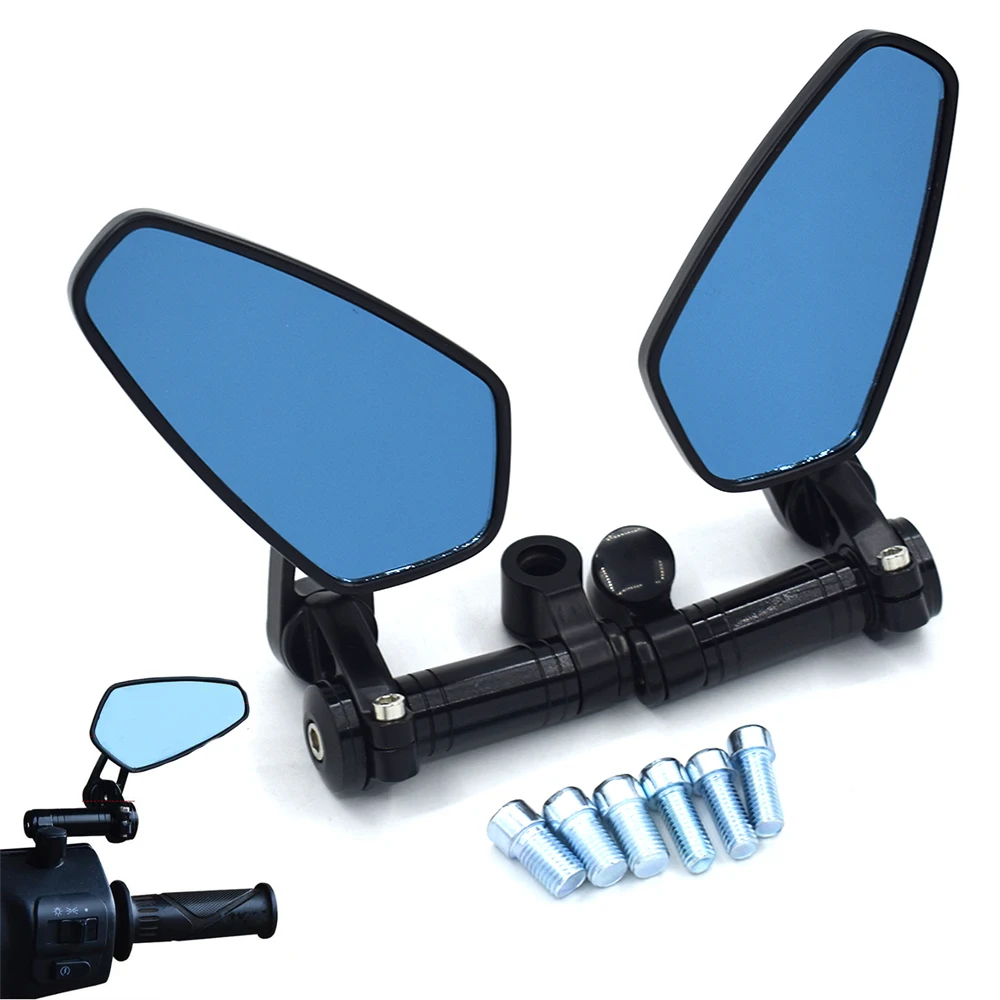 

Universal Motorcycle rearview mirror blue anti-glare convex mirror For Honda NC700X CB500X CB650F CB1000R PCX125 PCX150 CBF190R
