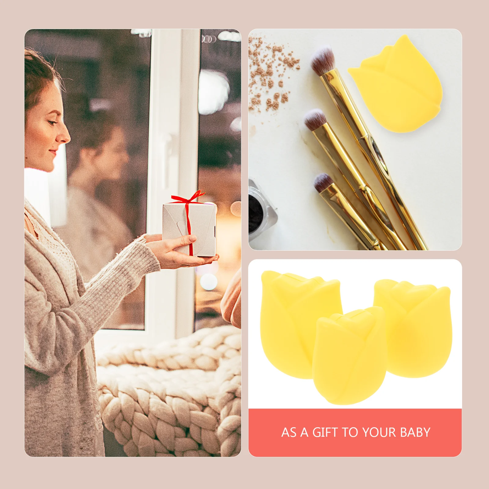 Тримач для кистей макияжа чехол защитные чехлы силикагель путешествий