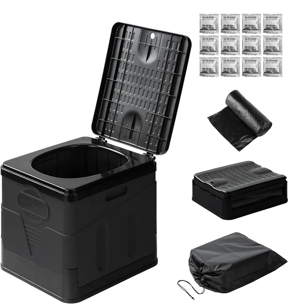 Уличный туалет, портативный уличный складной вместительный многоразовый ...