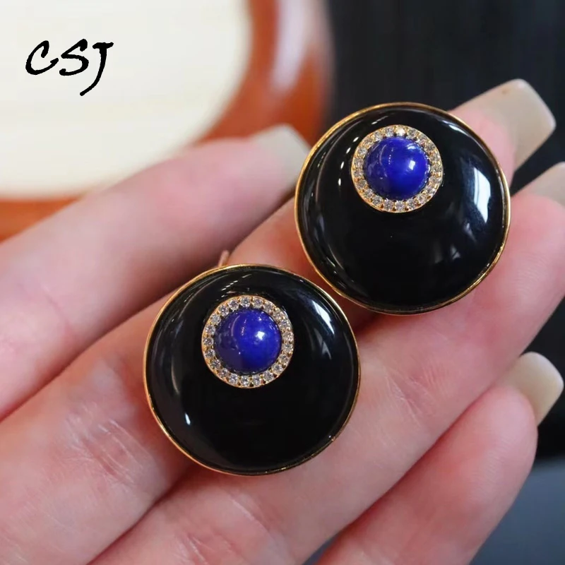 

Женские серьги с натуральным австралийским опалом CSJ, серебро 925 пробы с топазом, вечерние ювелирные изделия ручной работы на день рождения