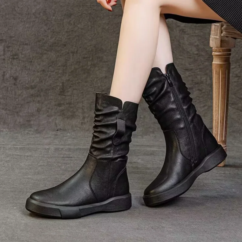 Женские высокие ботинки на плоской подошве зимние трендовые спортивные уличные