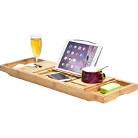 bamboo bathtub caddy tray with wine glass holderbook stand bathroom bath caddy tray organizer with extending sides