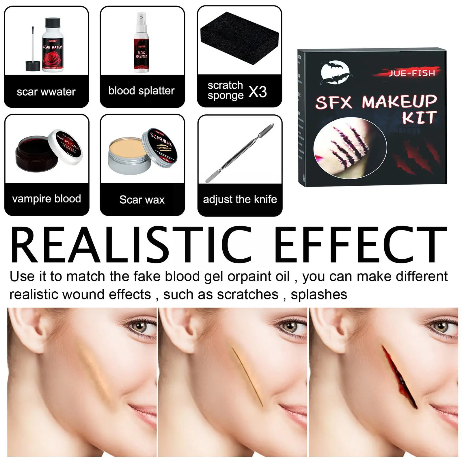 SFX набор для макияжа краска лица и тела сценическое масло спецэффекты шпатель