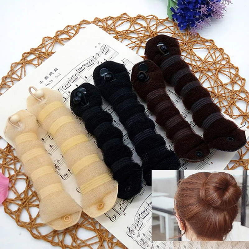 1pc Girls Women Lady Hair Bun Maker Magic Foam Sponge Easy Big Ring Hair Styling Tools Hairstyle Hair Acc