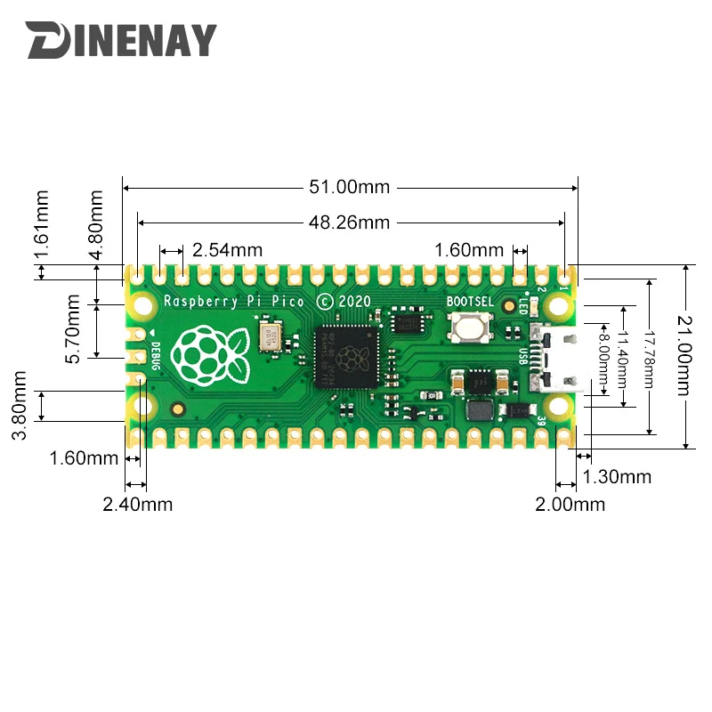 Макетная плата для микроконтроллера Raspberry Pi Pico W двухъядерный Беспроводной Wi-Fi