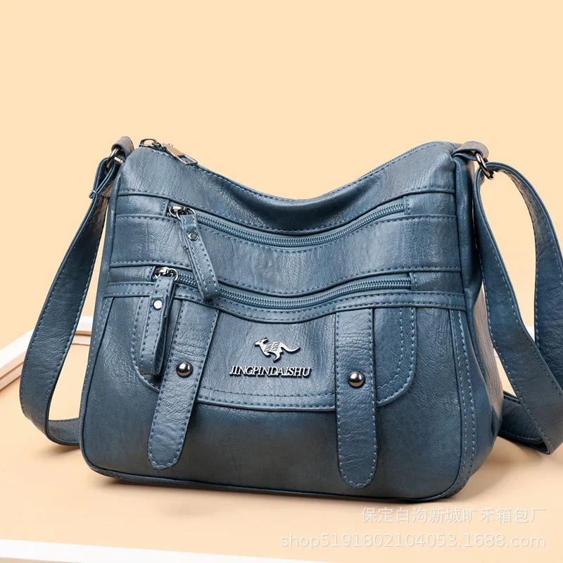

Middle aged and elderly women's bag soft leather mother's bag 2022 new fashion Versatile Single Shoulder Messenger Bag women's