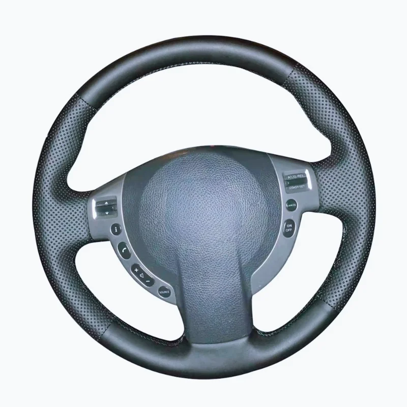 Черный автомобильный чехол на руль из искусственной кожи своими руками для Nissan QASHQAI X-Trail Nissan NV200 Rogue, автомобильные аксессуары