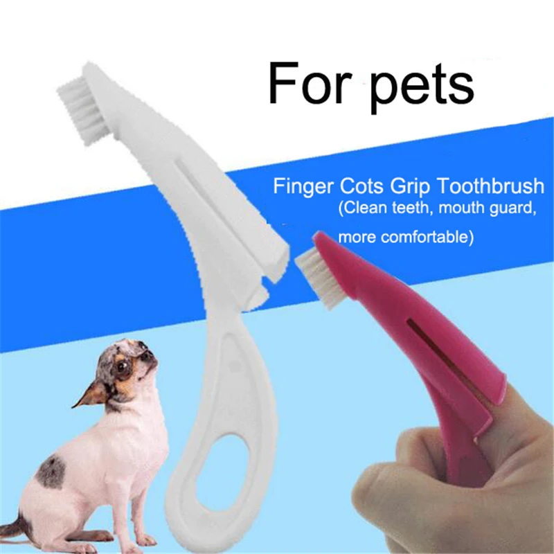 

1Pcs Pet Finger Toothbrush Teddy Dog Brush Bad Breath Tartar Teeth Tool Dog Cat Cleaning Supplies 2 Colors Dog Toothbrushes