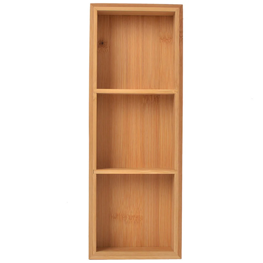 

3 Wooden Pallets Buffet Fruit Bowl Food Dish Multi-grid Tray Divided Bamboo Containers Plate Snack Compartment