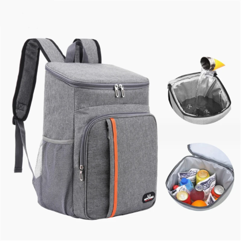 

Thermal Backpack Waterproof Thickened Cooler Bag 20L Large Insulated Food Grade PEVA Family School Picnic Refrigerator Lunch Bag