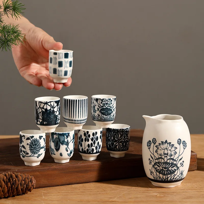 

Creative Ceramic Japanese Sake Cup Set Sushi Restaurant Sake Drinking Splitters Sake Tasting Tea Small Cups