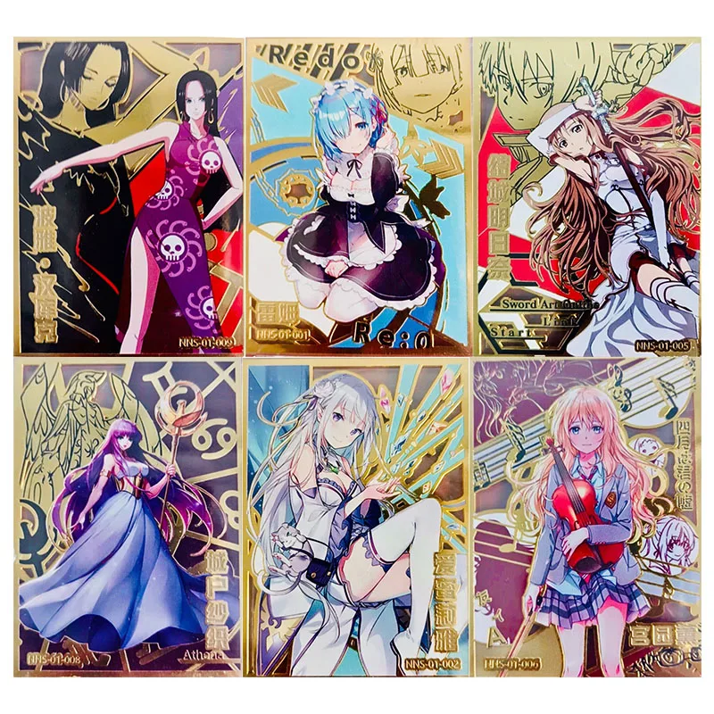 

Аниме богиня история Металлические Блестящие карты Hancock Emilia Rem Yuuki Asuna Saori Kido Коллекция игрушечных карт