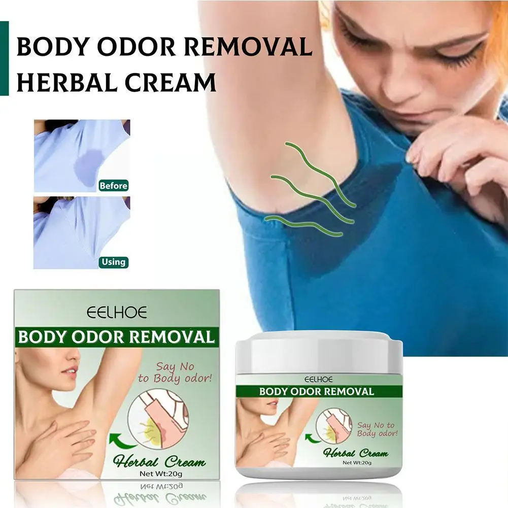 

20g Body Odor Removal Herbal Cream Underarm Bad Smell Antiperspirant Deodorant Removal Sweating Refreshing Armpit Cream W4U3