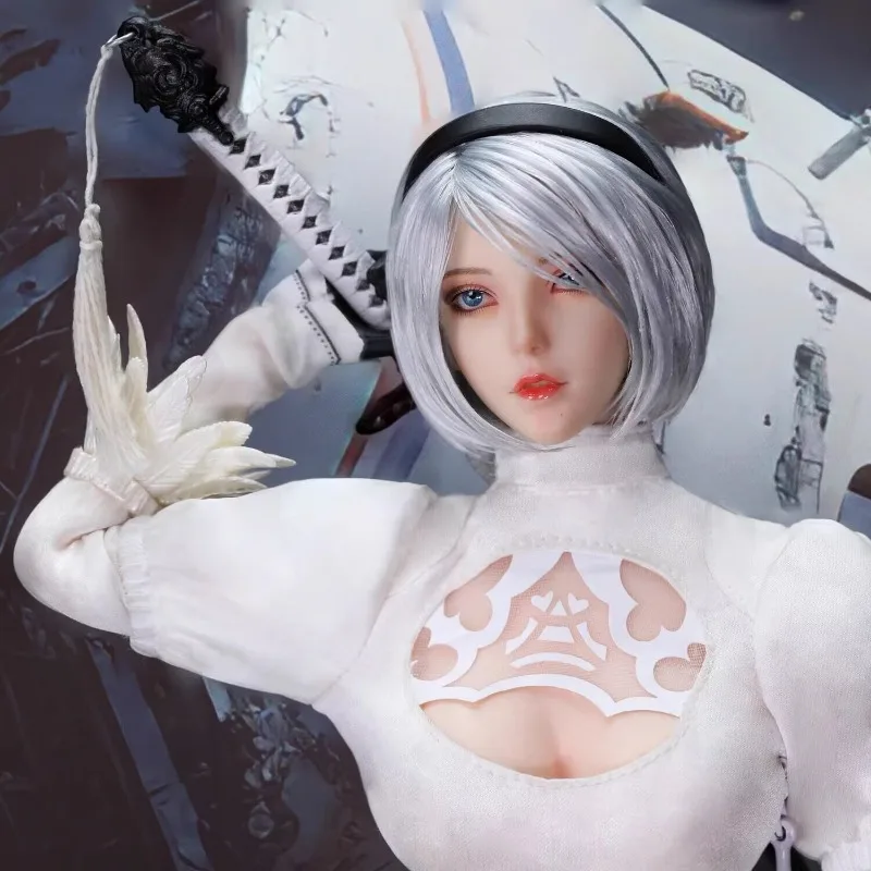 Фото WTOYS 1/6 Nier Mechanical Era Yurha 2B: Набор аксессуаров для головы и одежды персонажа Nier №4