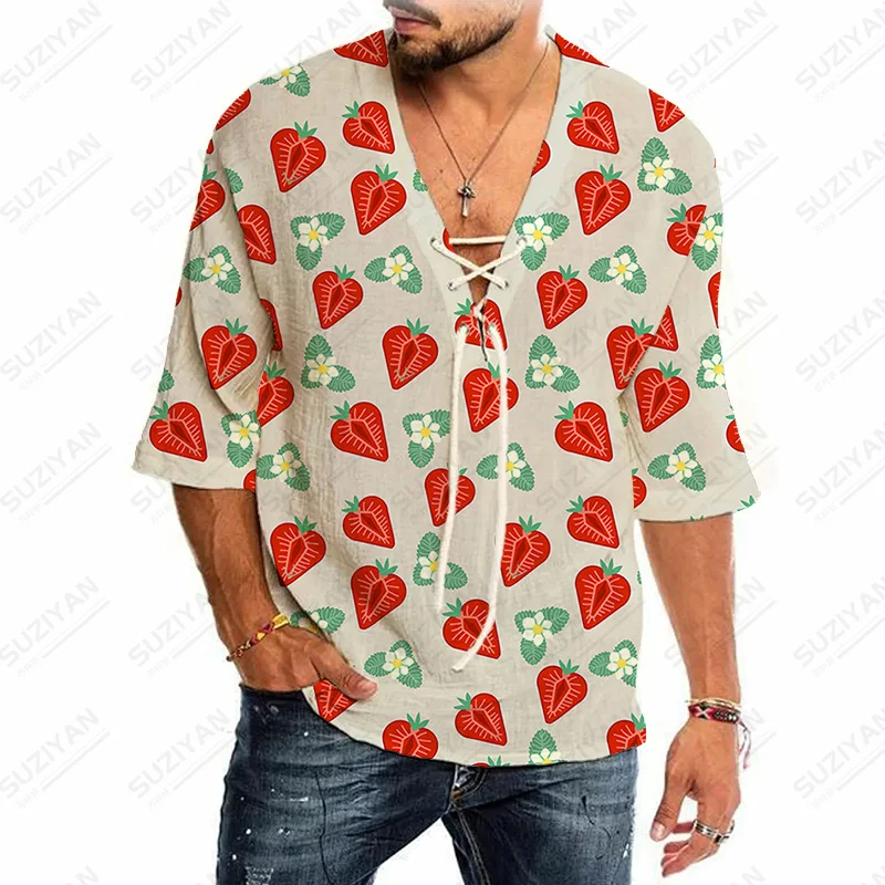 

New Arrivals Features Male Half Sleeve Products Shirts Kit Floral Wear Vintage 3D Printing Y2K Trendyol Men Clothes Kinds Of