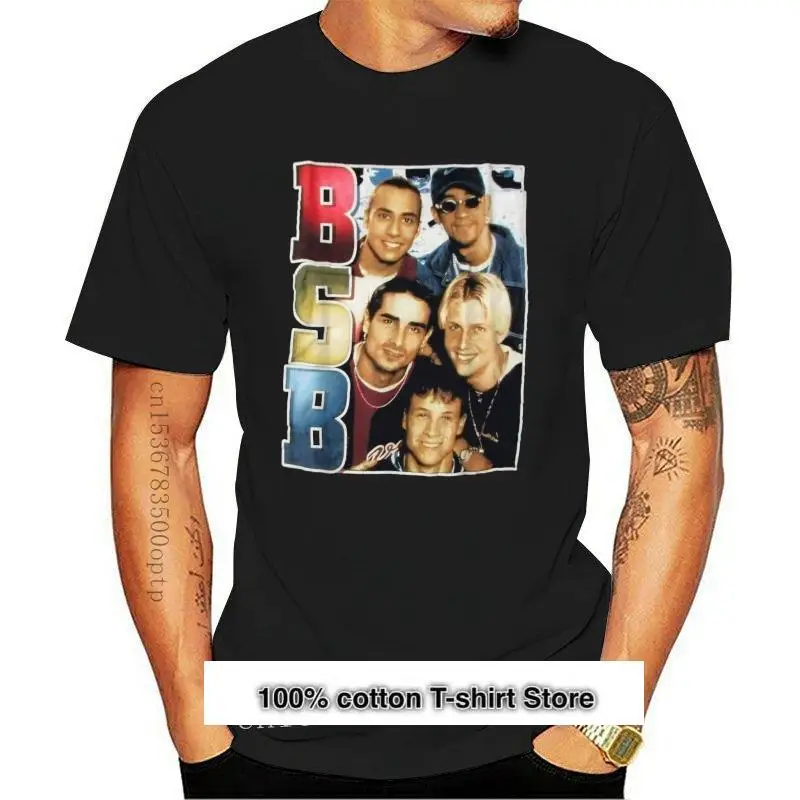 

Bsb retro-Camiseta de algodón para hombres, camisa negra con estampado de S-3Xl, ventilador de música de los 90, Nueva