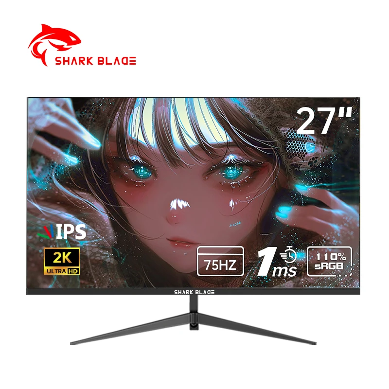 

27 inch Monitors Gamer 75hz HD Gaming Monitor PC LCD Monitor for Desktop 2k flat panel displays HDMI Compatible computer Monitor