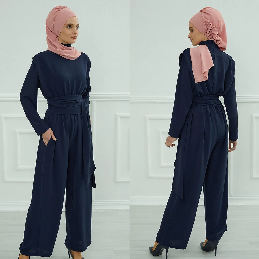 

Muslim Sets Jumpsuit Women Elegant Loose Muslim Abaya for Women（not included hijab）One size fits all (36-38 size)