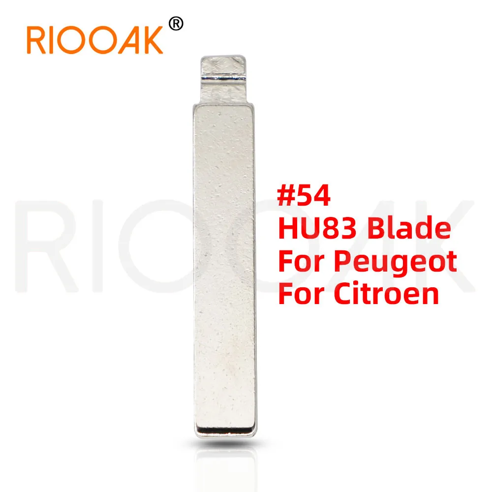 

10шт 54 # HU83 металлический необрезанный пустой откидной лезвие дистанционного ключа для Peugeot 407 Citroen для keydiy KD xhorse VVDI JMD