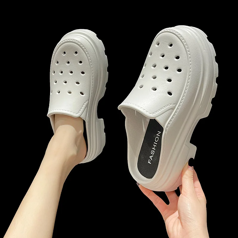 

Oraqwlj Women 2022 Mules Women Slides Platform Clogs Outdoor Garden Shoes Summer Female Pool Sandals Hollow Out Beach Slippers