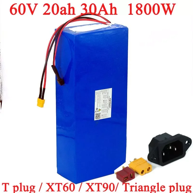 

NEW E-bike battery 60V 20ah 30ah 18650 li-ion battery pack 750W 1500W 1800W BMS High power protection 30A Output bike conversion