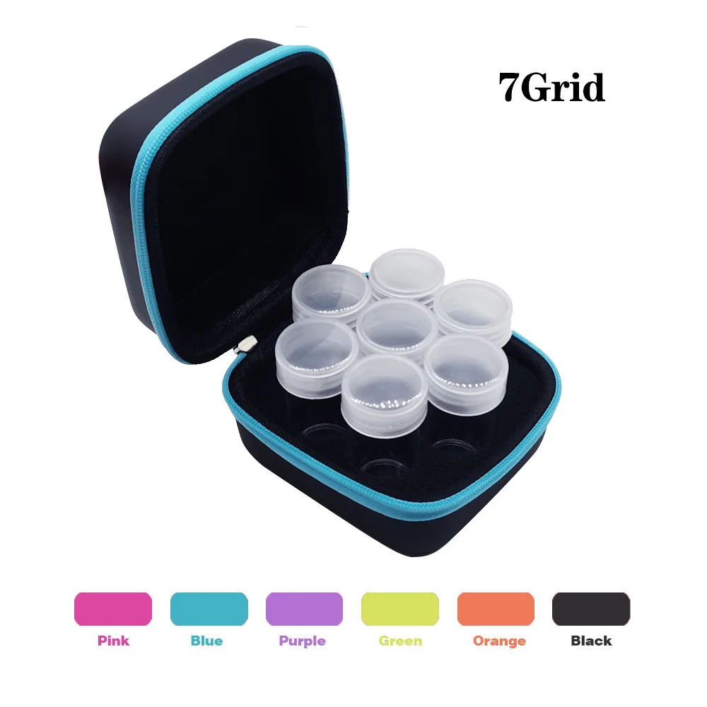 

Коробка для хранения аксессуаров для алмазной живописи, коробка для хранения бусин с 7 углублениями, коробка «сделай сам» на молнии для алма...