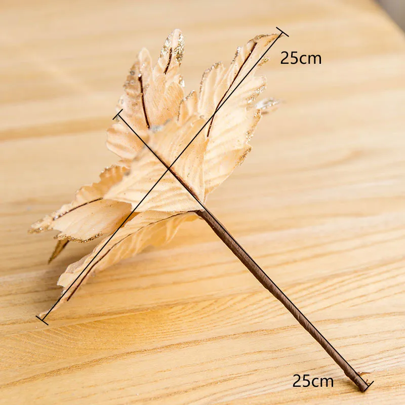 

25 см Блестящий фланелевый Рождественский цветок ручной работы золотой и серебряный розовый белый имитация рождественской елки декоративн...