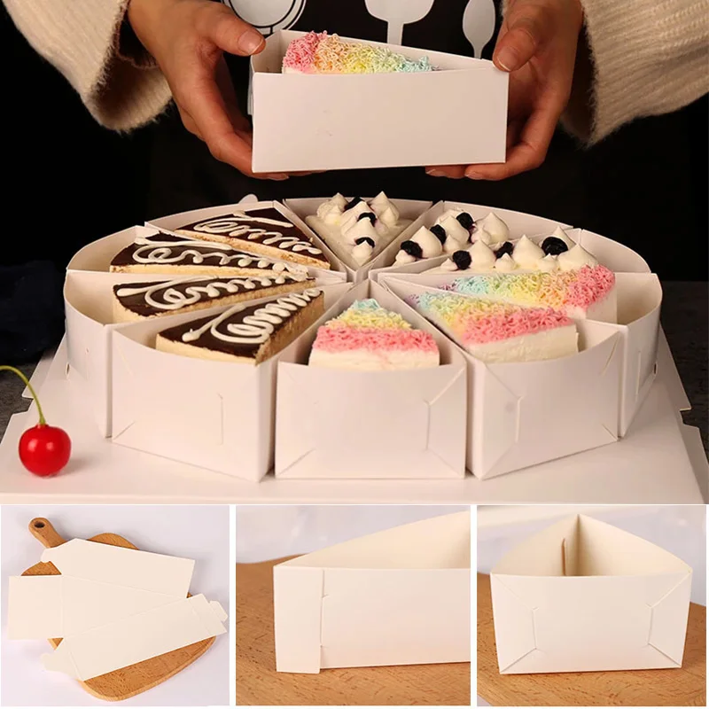 50 шт./лот треугольные контейнеры для торта и упаковка в кубики тысяч муссовых