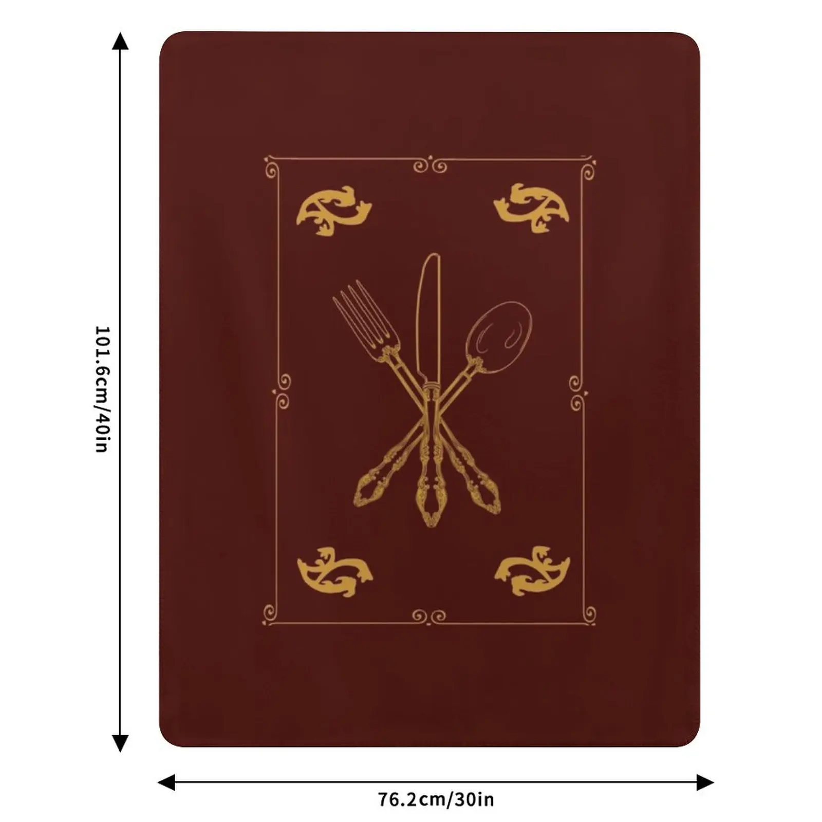 Плед Just Add Magic Utensils Gold с окантовкой, многофункциональный теплый плед для гостиной и спальни (art.: 3920dc2f30013) - 3920dc2f30013